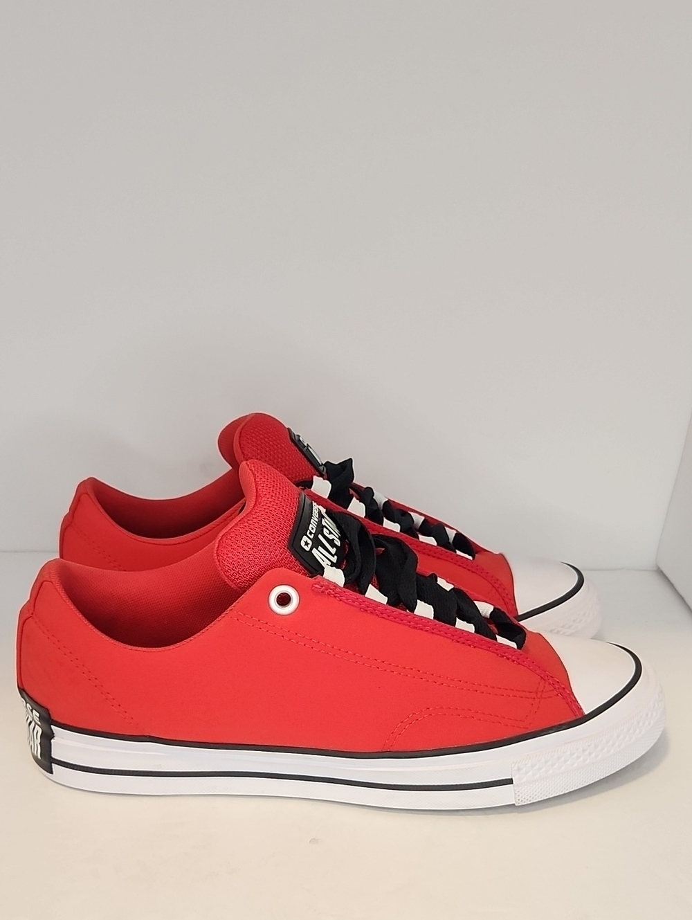Converse Red Low-Top Athletic Sneakers with Black Laces